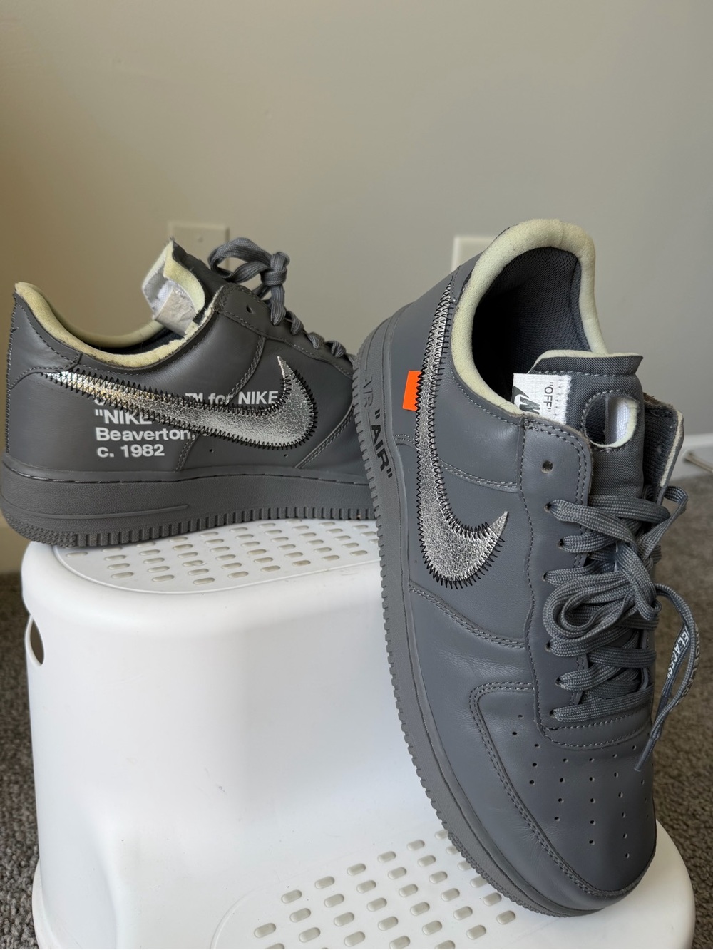 Nike Men's Gray Off-White x Air Force 1 Low Sneakers